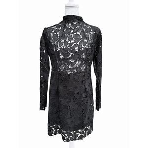 Black Lace Overlay Sheer Dress Size XL Classy Witchy Whimsy Goth Party LBD